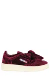 Autry Bordeaux Sneakers With Velcro Strap And Off-white Sole In Blue