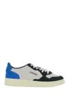Autry Medalist Low Blue Sneakers With Contrasting Heel And Inserts In Suede Man