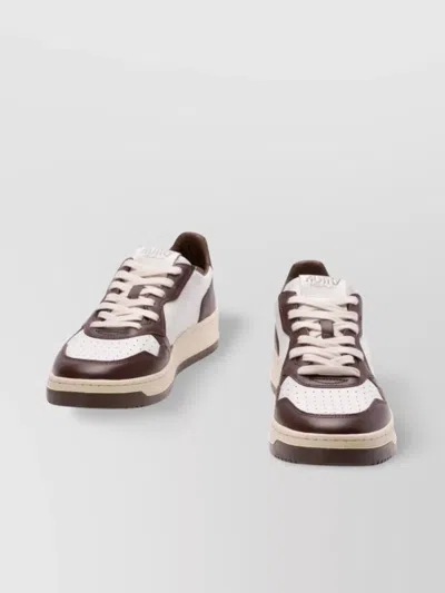 Autry Medalist Low Calfskin Sneakers In Neutrals