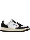 Autry Medalist Low Sneakers In Calf Leather With Perforated Toe In Black