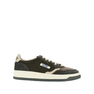 Autry Medalist Low Corduroy And Felt Sneakers In Multi