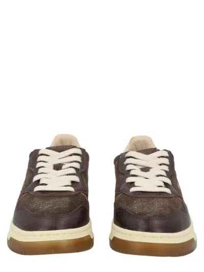 Autry Medalist Low Crocodile Embossed Suede Sneakers In Multi