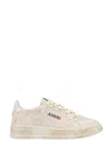 Autry Medalist Low Crystal Sneakers In White Micro Rhinestone In Neutral