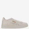 Autry Medalist Low Suede Sneakers With Rhinestones In Neutral