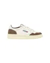 Autry Medalist Sneakers In White Leather With Brown Suede