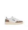 Autry Medalist Sneakers In White Leather With Brown Suede