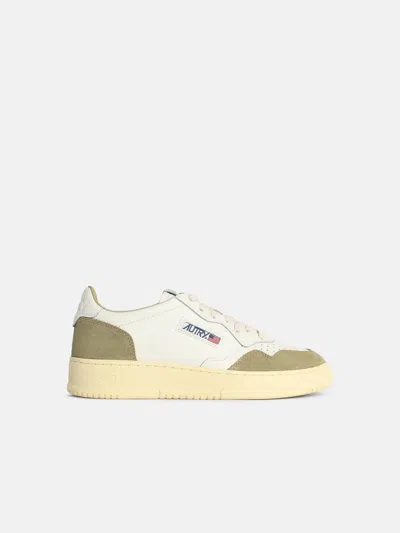 Autry 'medalist Low' Green And White Leather And Suede Sneakers In Multi