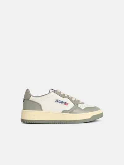 Autry 'medalist Low' Green Leather Sneakers In Multi