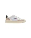 Autry Medalist Low In Sneakers White, Black, And Beige Suede In White