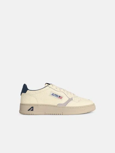 Autry 'medalist Low' Ivory White Leather Sneakers