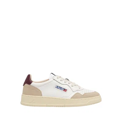 Autry Medalist Low Leat Suede Wht Burgund