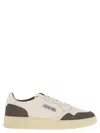 Autry 'medalist Low' White Low Top Sneakers With Side Logo Detail In Leather And Suede Man In White