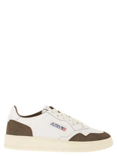 Autry Medalist Low Leather And Suede Sneakers In White