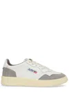 Autry Medalist Low Sneakers In White Leather And Grey Suede In Multi