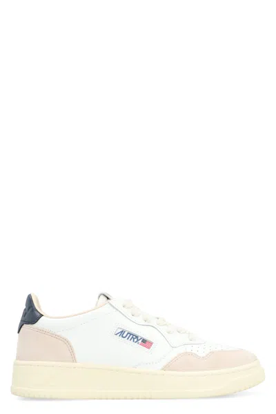 Autry Medalist Low Leather And Suede Sneakers In White