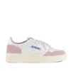 Autry Medalist Low Leather And Suede White And Powder Sneakers In Multi