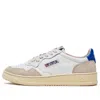 Autry Medalist Low Leather And Suede 'white Beige Blue' In White