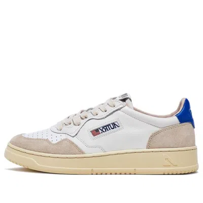 Autry Medalist Low Leather And Suede 'white Beige Blue'