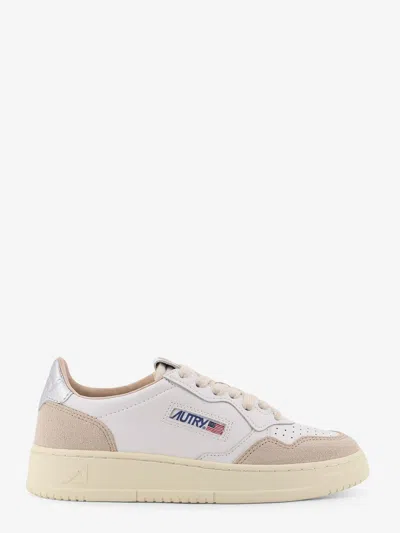 Autry Medalist Low Leather Low-top Sneakers With Suede Inserts In White
