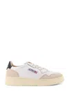 Autry Medalist Low Leather Low-top Sneakers With Suede Inserts In White