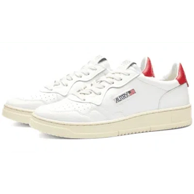 Autry Sneakers Medalist Low In White Leather And Red Heel