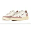 AUTRY AUTRY MEDALIST LOW LEATHER SNEAKER WHITE, GOATSKIN & PINK SUEDE