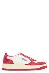 Autry Pink And White 'medalist' Low Top Sneakers