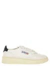 Autry Medalist Low Sneakers In White And Navy Blue Leather