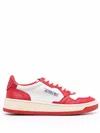 Autry Pink And White 'medalist' Low Top Sneakers