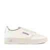 Autry Medalist In White And Silver Leather In Silver, White