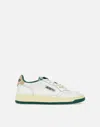 Autry Medalist Low Leather Sneakers In White Green
