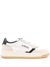 Autry Low Top Leather Sneakers With Contrast Panel In White