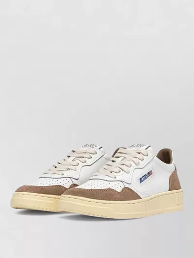 Autry Medalist Low Leather Sneakers Suede Detail In Multi