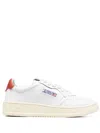 Autry Red And White Leather Medalist Low Sneakers In White