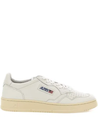 Autry Leather Sneakers With Perforated Detailing In White