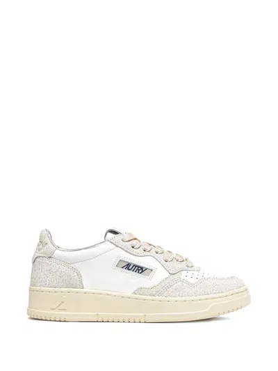 Autry Low-top Sneakers With Perforated Detailing And Vintage Aesthetic In Neutral