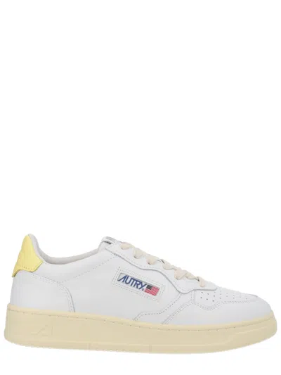 Autry Medalist Low Yellow Accent Perforated Sneakers In Multi