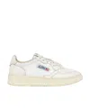 Autry White And Metallic 'low Medalist' Sneakers With Lace-up Fastening In Leather In White