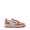Autry Pink And White 'medalist' Low Top Sneakers In Lt/lt Wht/trs