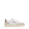 Autry 'medalist' White Low Top Sneakers With Logo Patch On Tongue And Side And Logo Lettering On The Heel In Lt/sd Wht/cvrt