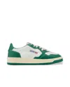 Autry White And Green Two-tone Leather Medalist Low Sneakers