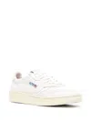 Autry Medalist Low White Sneakers With Suede Inserts And Tonal Heel Tab In Leather Man