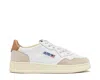 Autry Low-top Sneakers With Suede Inserts And Contrasting Heel In Neutral