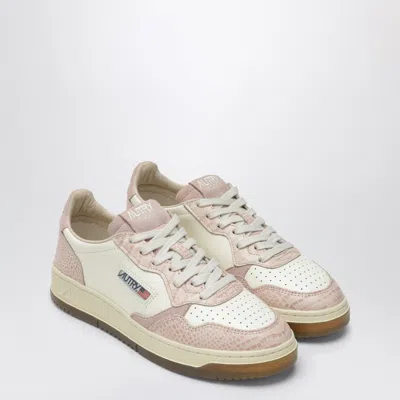 Autry Medalist Low Mini Sneakers With Crocodile-effect Inserts In Multi