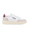 Autry Medalist Low Sneakers In White And Burgundy Suede And Leather In Multi