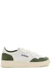 Autry Medalist Low Panelled Leather Sneakers In White And Green
