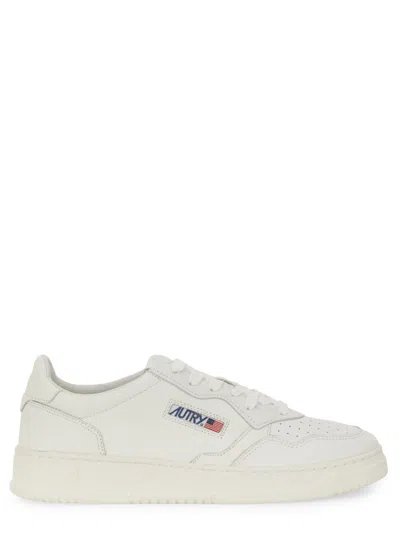 Autry Medalist Low Perforated Goat Leather Sneakers In White