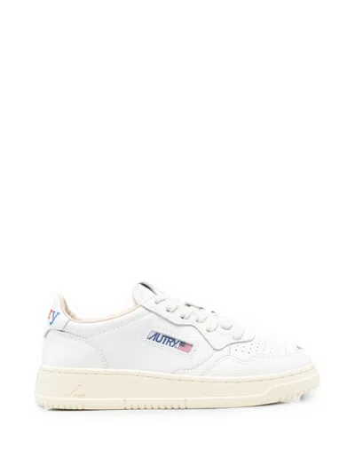 Autry Medalist Low Perforated Leather Sneakers In White