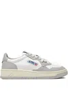 Autry Medalist White And Grey Low Top Sneakers With Logo Detail In Leather Man In White