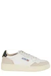 Autry Medalist Low Sneakers In White Leather And Suede With Custom Lettering In White
